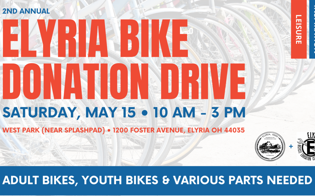 City of Elyria and Elyria Bicycle Education Center Joining Forces for Bike Donation Drive For May 15 Pride & Service Dance