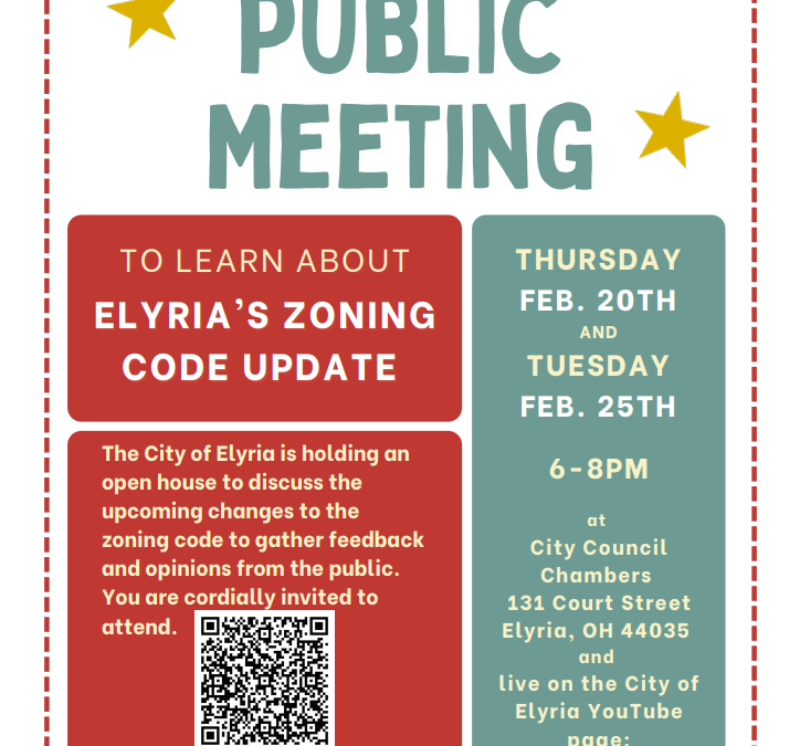 City to Host Public Meetings on Zoning Code Update