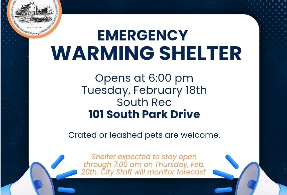 Emergency Warming Shelter to Open at South Rec